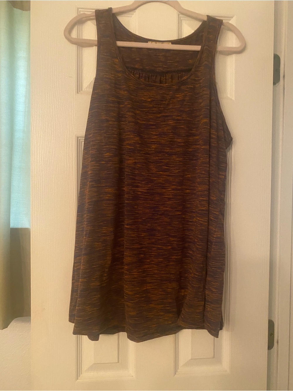 Heathered Purple & Orange Scoop Neck Tank Top